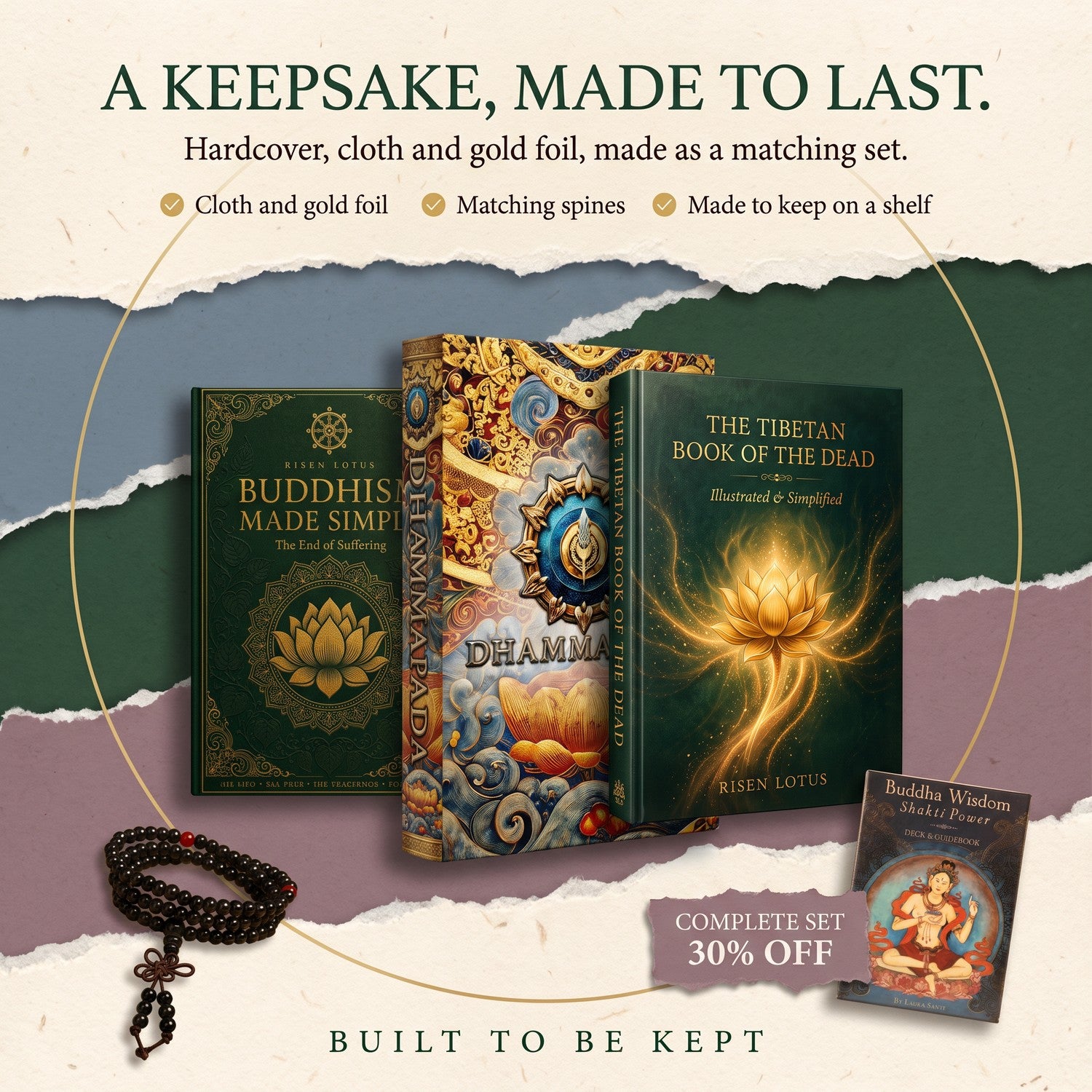 A keepsake made to last - hardcover, cloth and gold foil