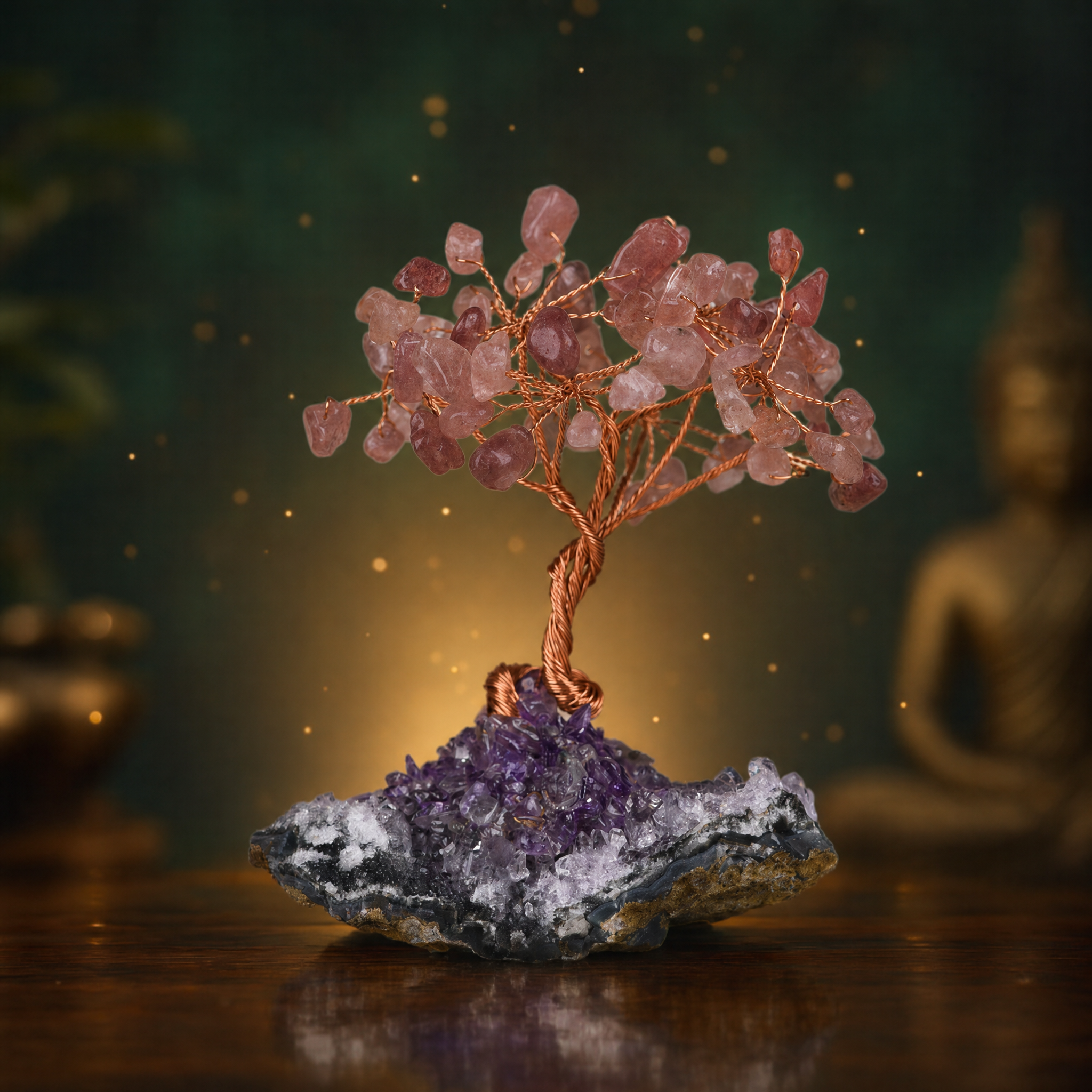 The Karma Tree - Strawberry Quartz & Amethyst