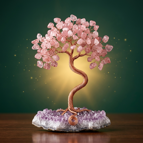 The Karma Tree - Strawberry Quartz & Amethyst